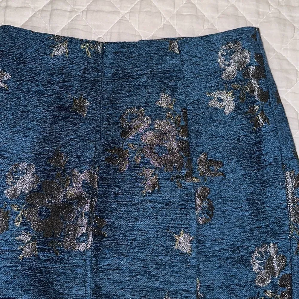 NWT Free People Blue & Silver mini skirt, size 6